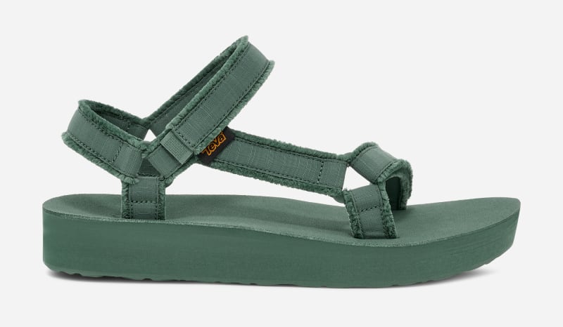 TEVA Women's Midform Universal Canvas Sandals in Green, Size 7