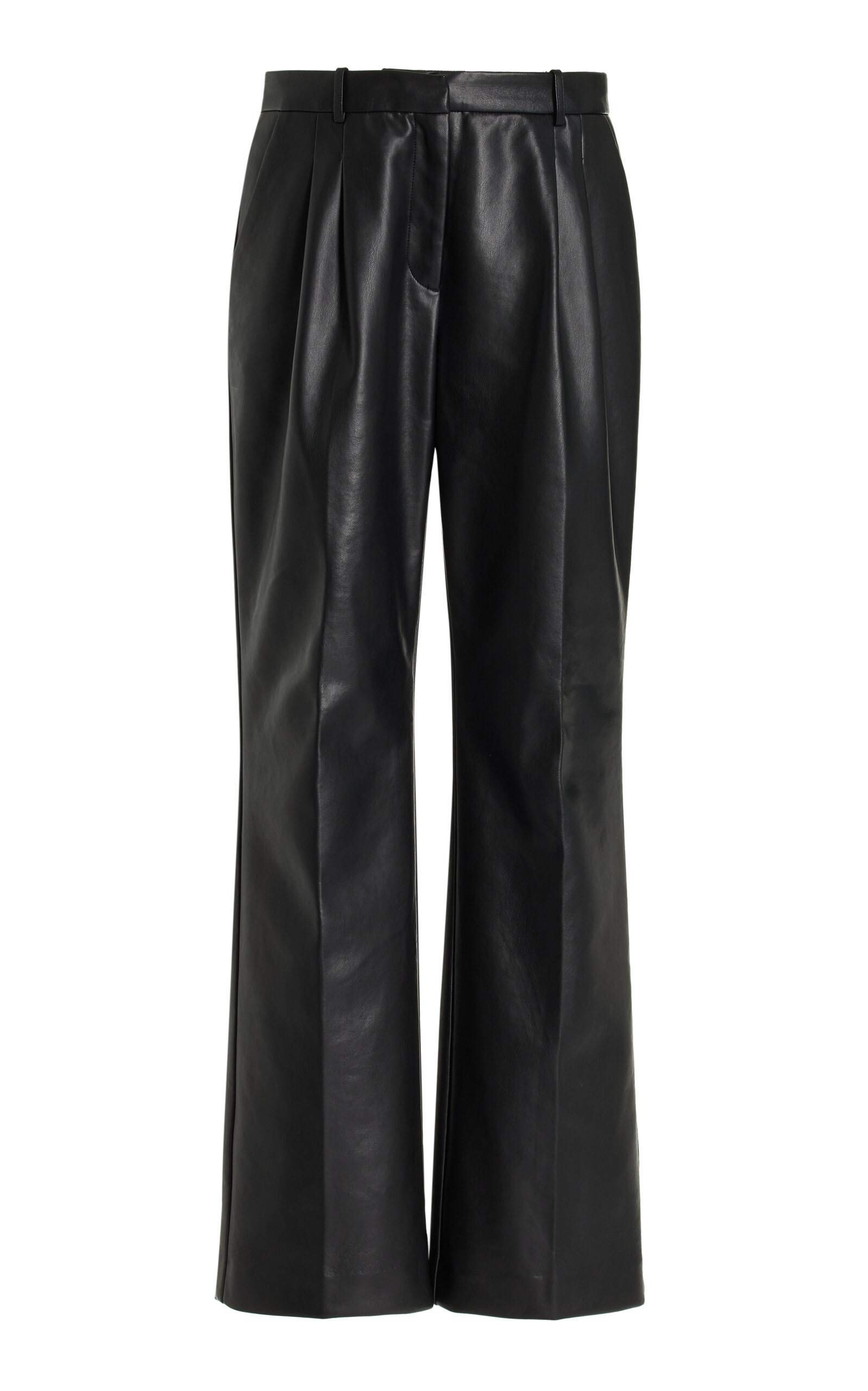 THE GARMENT - Brooklyn Recycled Leather Straight-Leg Pants - Black - UK 10 - Moda Operandi