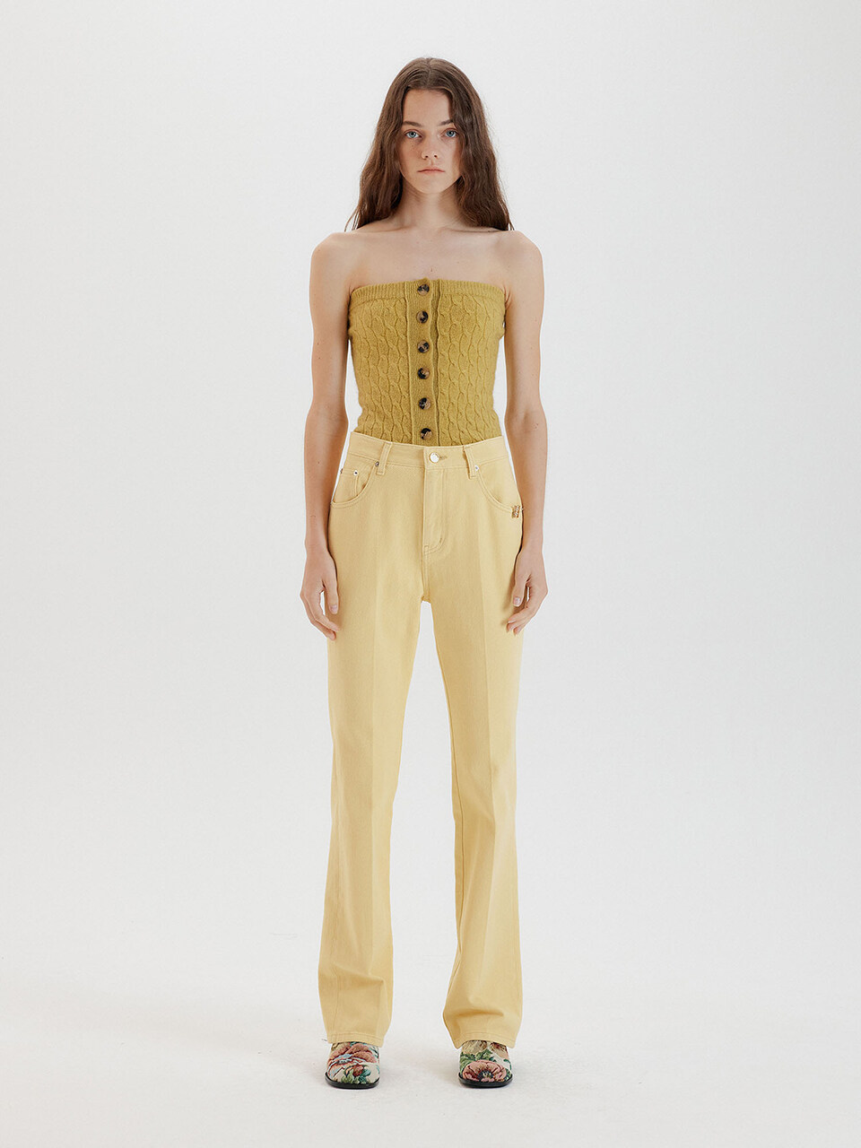 TISSY Bootcut Denim Pants (Yellow)