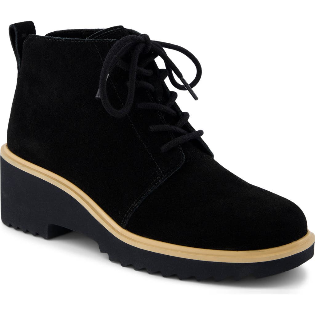 TOMS Maude Lace-Up Wedge Bootie in Black at Nordstrom, Size 5