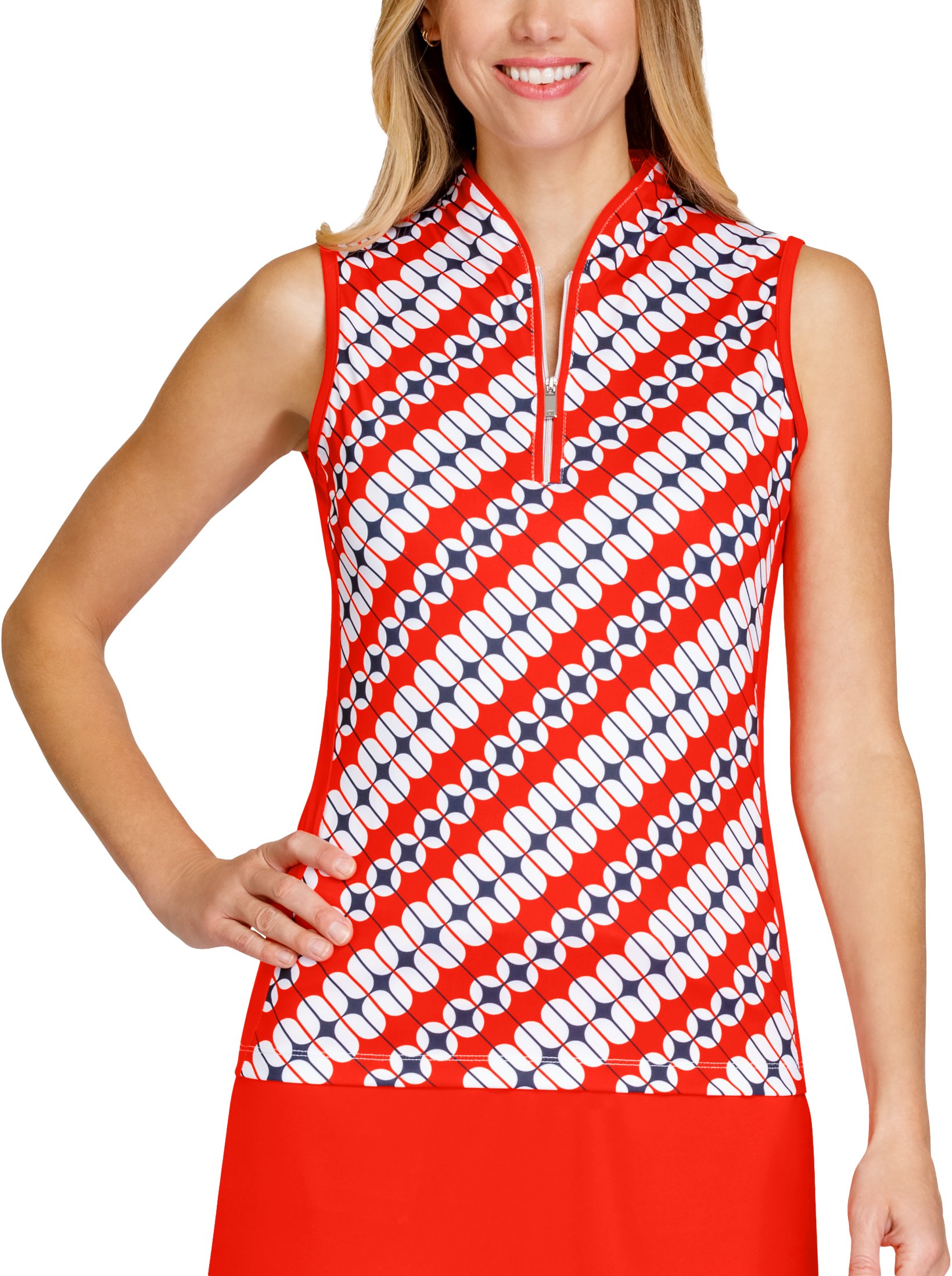 Tail Activewear Womens Nolia Sleeveless Golf Top - Red, Size: Small