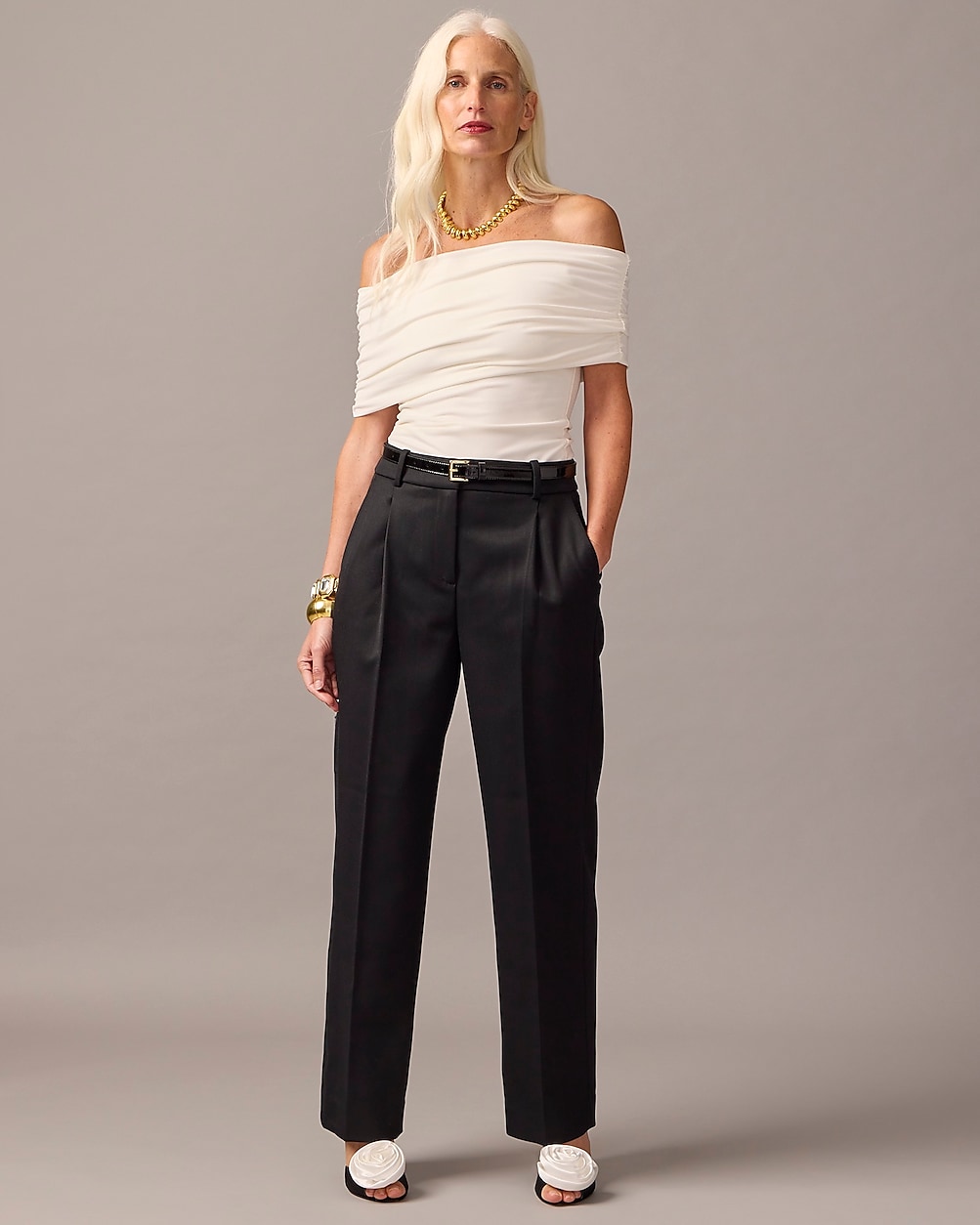 Tall straight-leg essential pant in wool blend