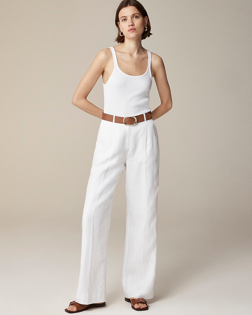 Tall wide-leg essential pant in linen