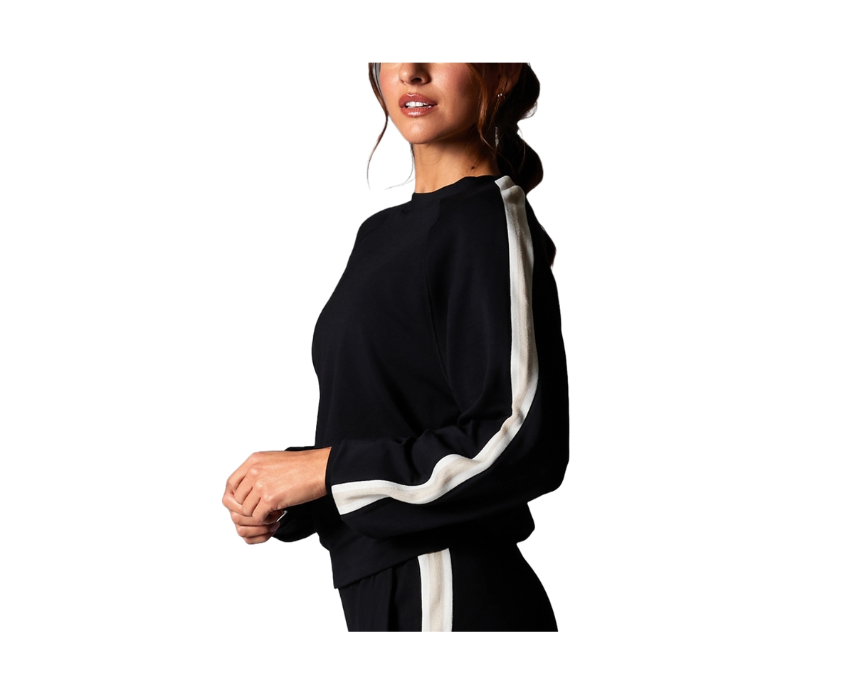 Tavi Women's Ease Crew Stripe Sweatshirt - Ebony coconut