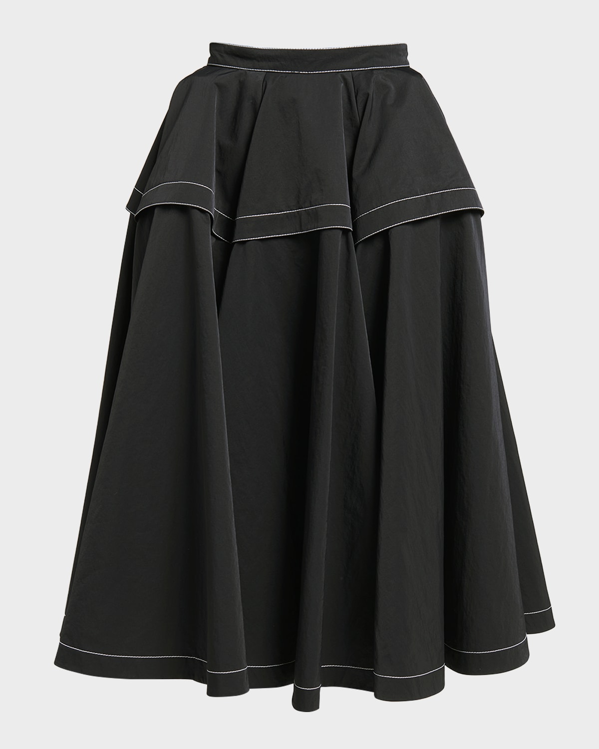 Tech Nylon Midi Circle Skirt