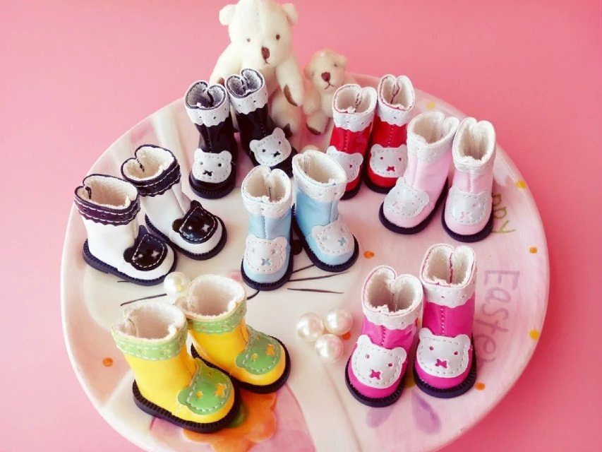 Teddy Rain Boots - Doll Shoes For Blythe/Pullip Azone 1/6 Fashion Ob24