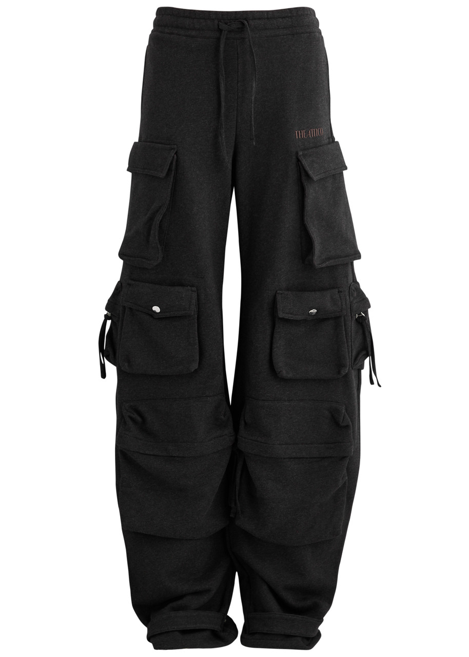 The Attico Fern Wide-leg Cotton Cargo Trousers - Dark Grey - 42 (UK10 / S)