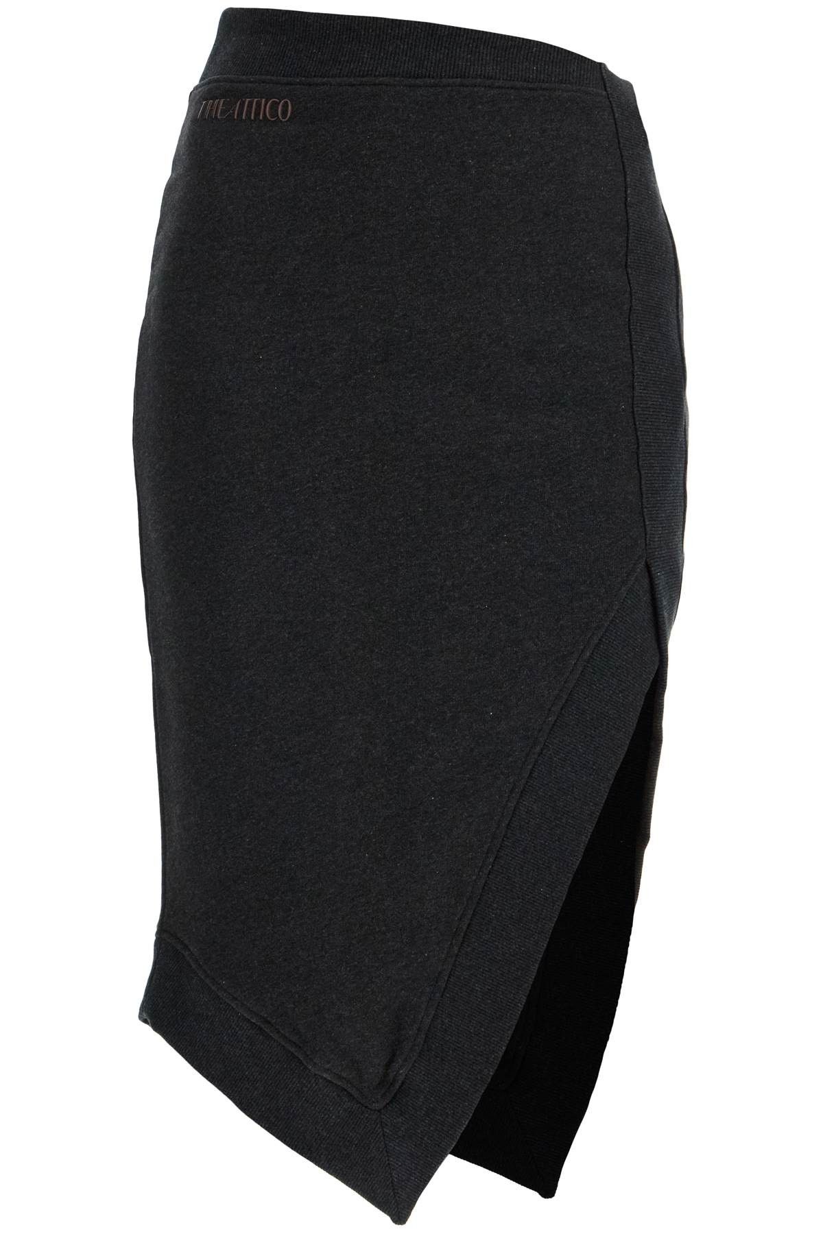 The Attico High-Waisted Asymmetrical Midi Skirt In Faded Black Cotton in Brown, Women's (Size 26)