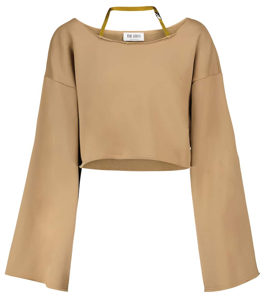 The Attico One-shoulder cotton-blend sweatshirt