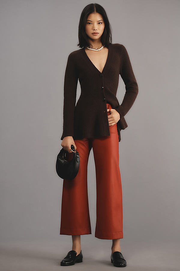 The Colette Cropped Wide-Leg Pants by Maeve: Faux-Leather Edition