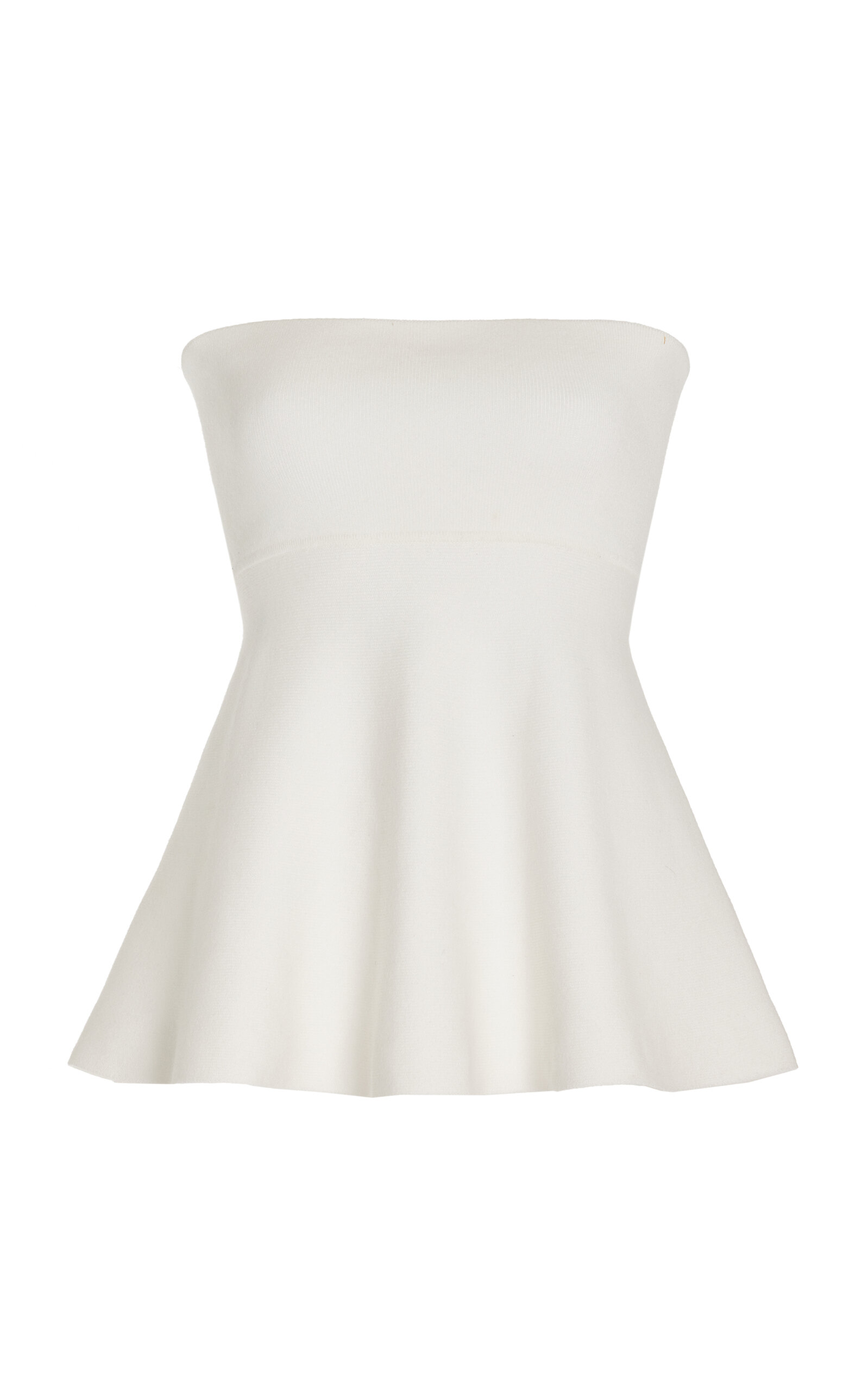 The Frankie Shop - Exclusive Agathe Knit Peplum Top - White - L - Moda Operandi