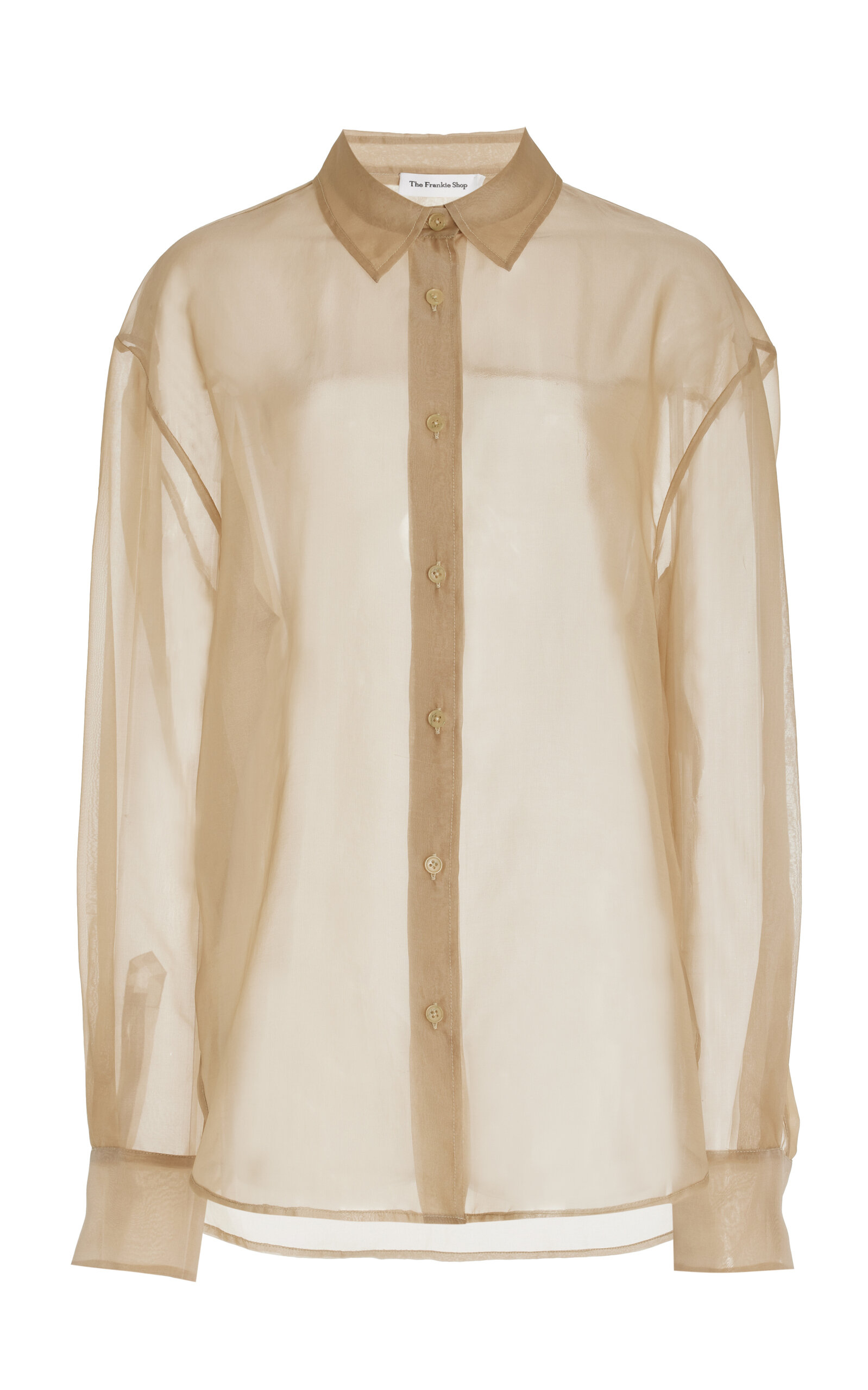 The Frankie Shop - Exclusive Peri Silk-Blend Chiffon Shirt - Neutral - S - Moda Operandi