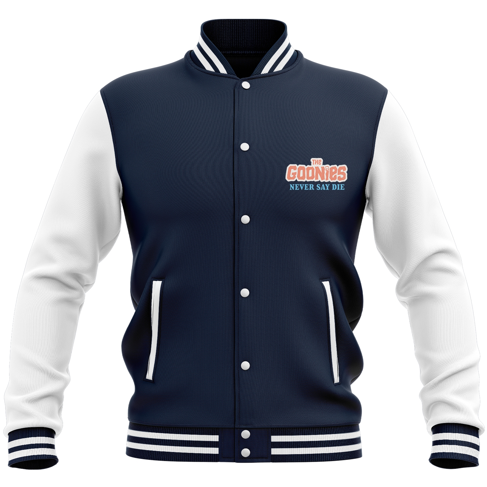 The Goonies Astoria Goondocks Unisex Varsity Jacket - Navy/White - S