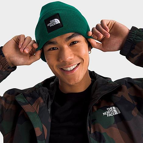 The North Face Inc Big Box Beanie Hat in Green/Evergreen Polyester