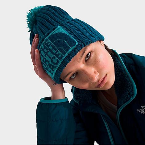 The North Face Inc Heritage Ski Tuke Beanie Hat in Blue/Midnight Petrol Knit