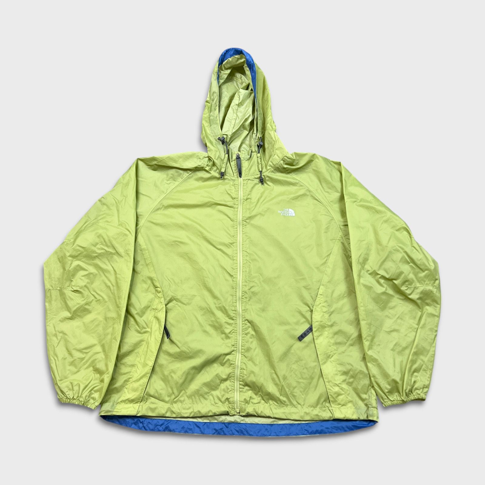 The North Face Jacket Large Zip Outdoor Hooded Windbreaker in Green, Women's