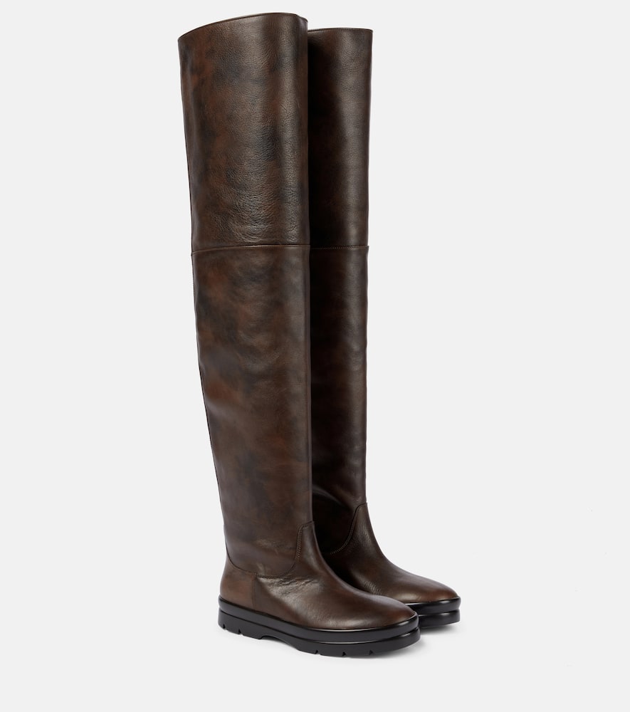 The Row Billie leather over-the-knee boots