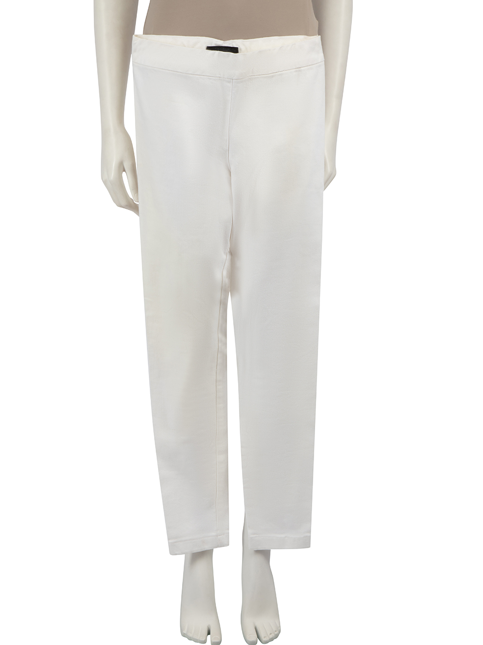 The Row White Skinny Fit Zip Cuff Trousers