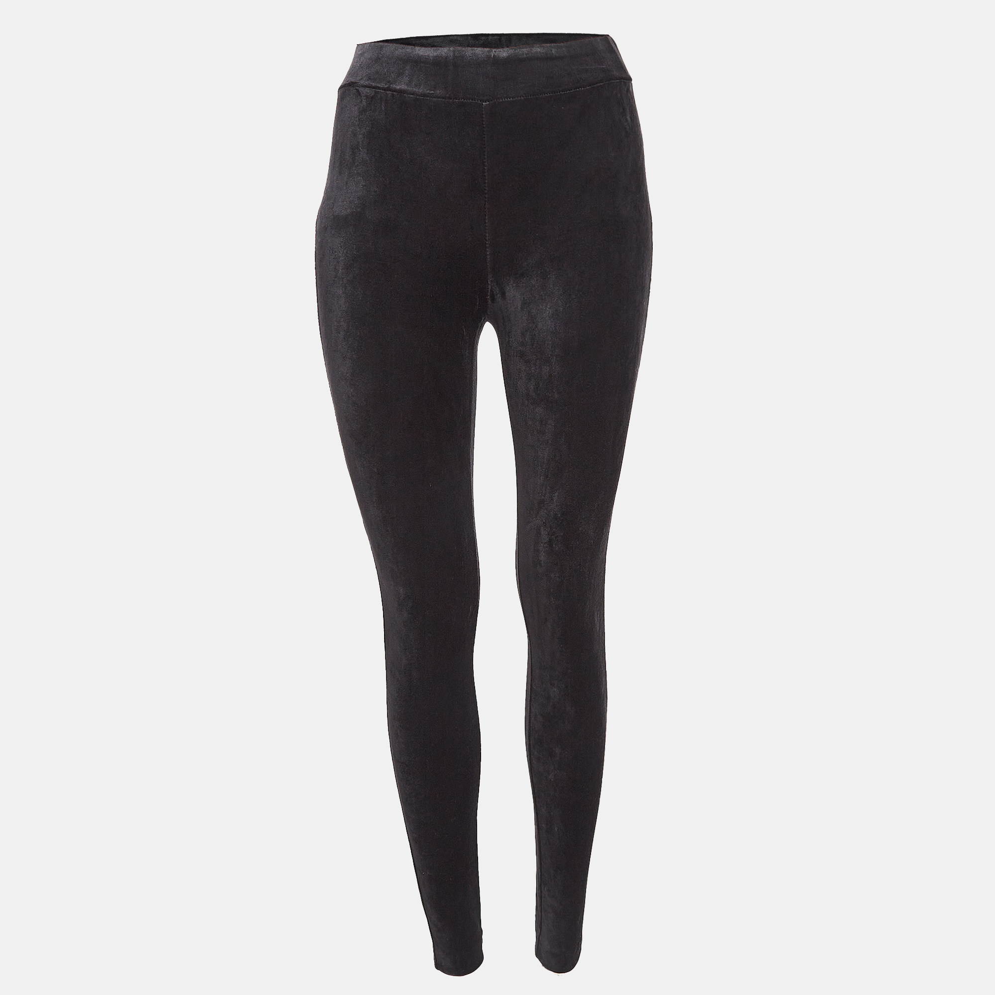 Theory Black Velvet Knit Leggings S