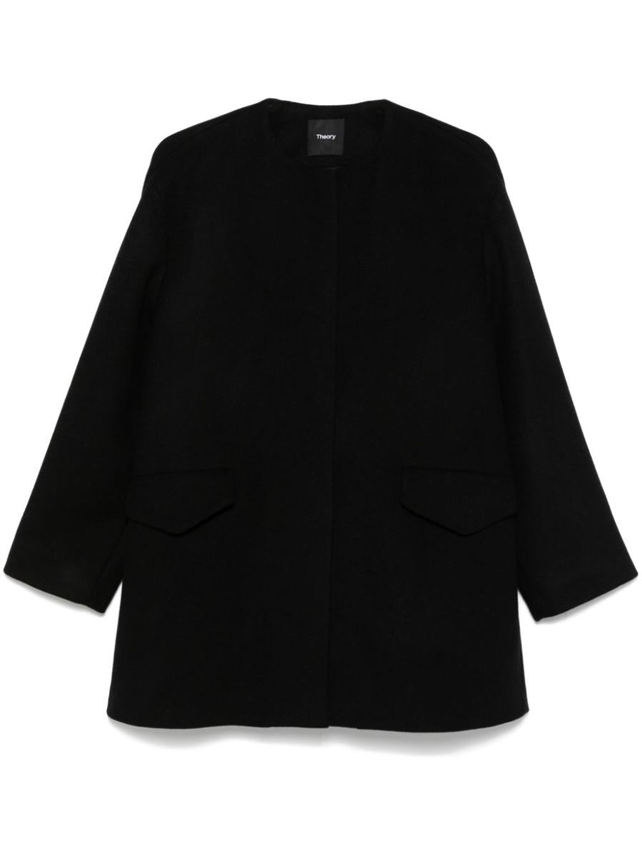 Theory Cape Back Coat In Wool-Blend Melton