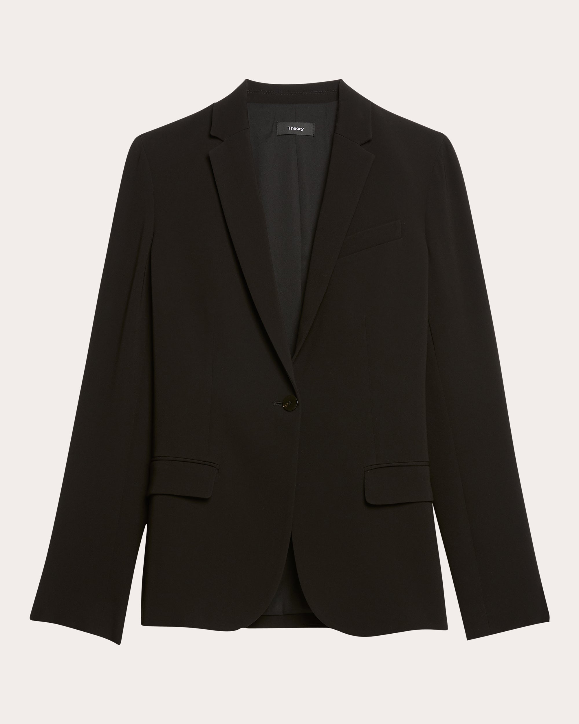 Theory Women's Classic Crepe Blazer in Black Polyester/Acetate