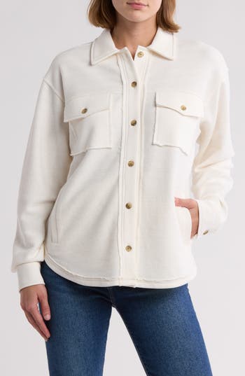 Thread & Supply Chevron Knit Shacket in White Assylum at Nordstrom Rack, Size X-Small