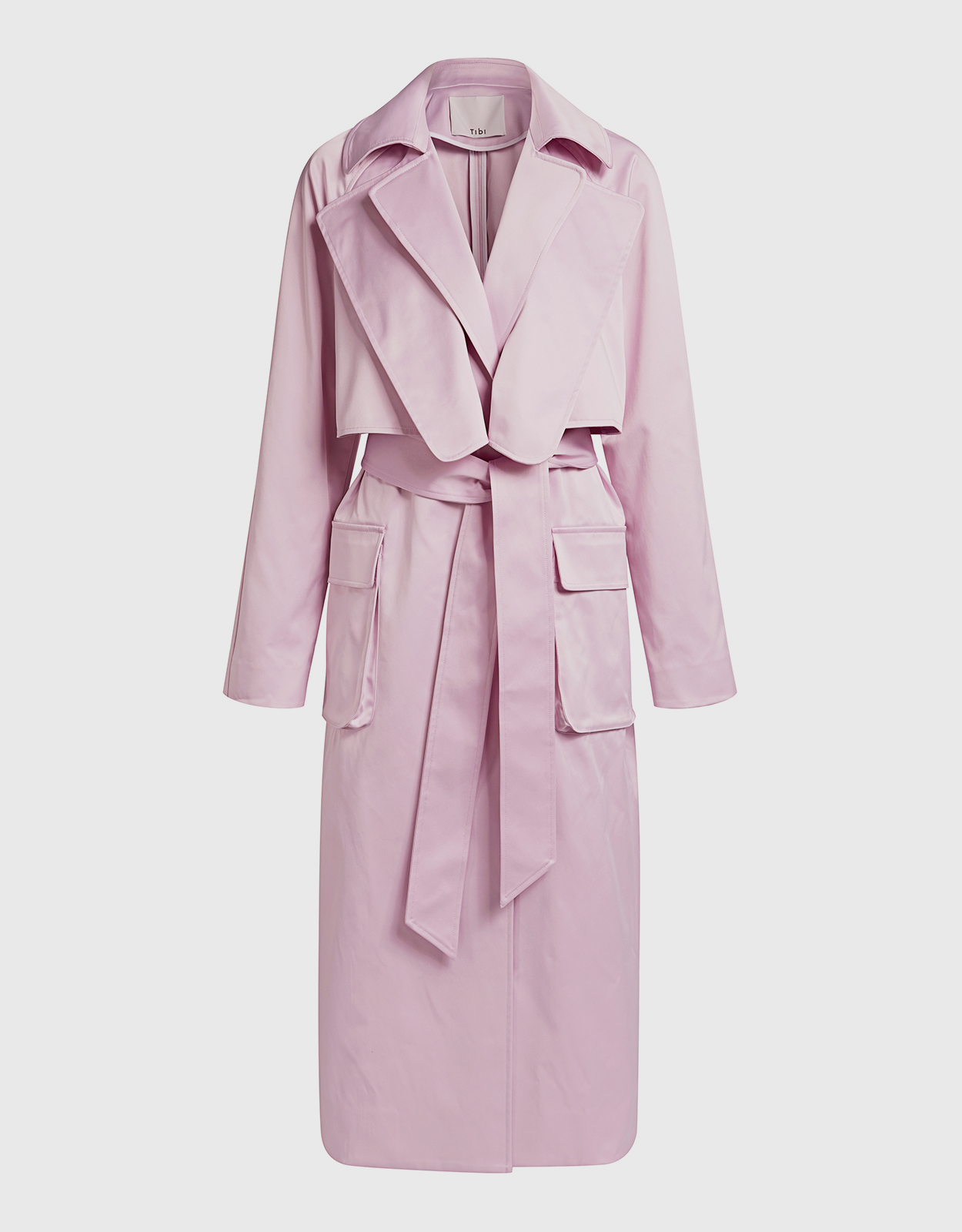 Tibi Duchesse Tech Satin Trench Coat - XXS