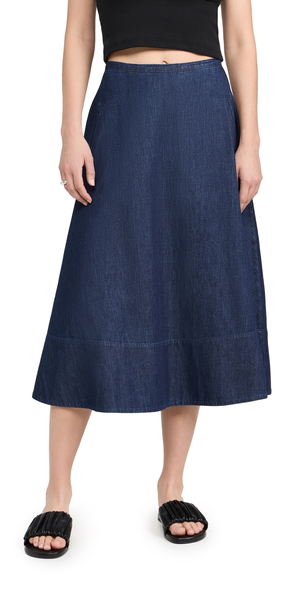 Tibi Summer Denim Circle Skirt Indigo 2