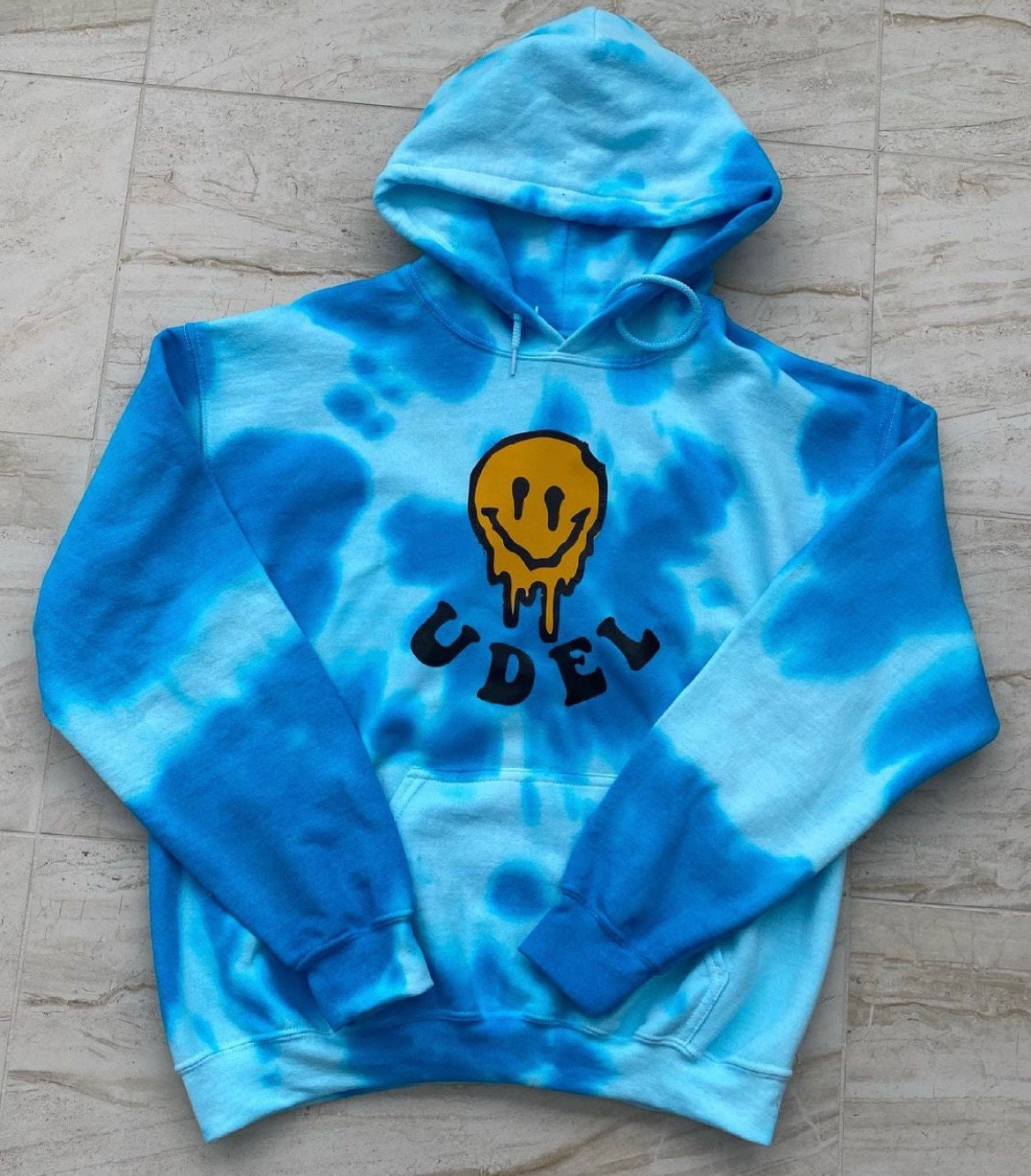 Tie Dye Drippy Face Hoodie