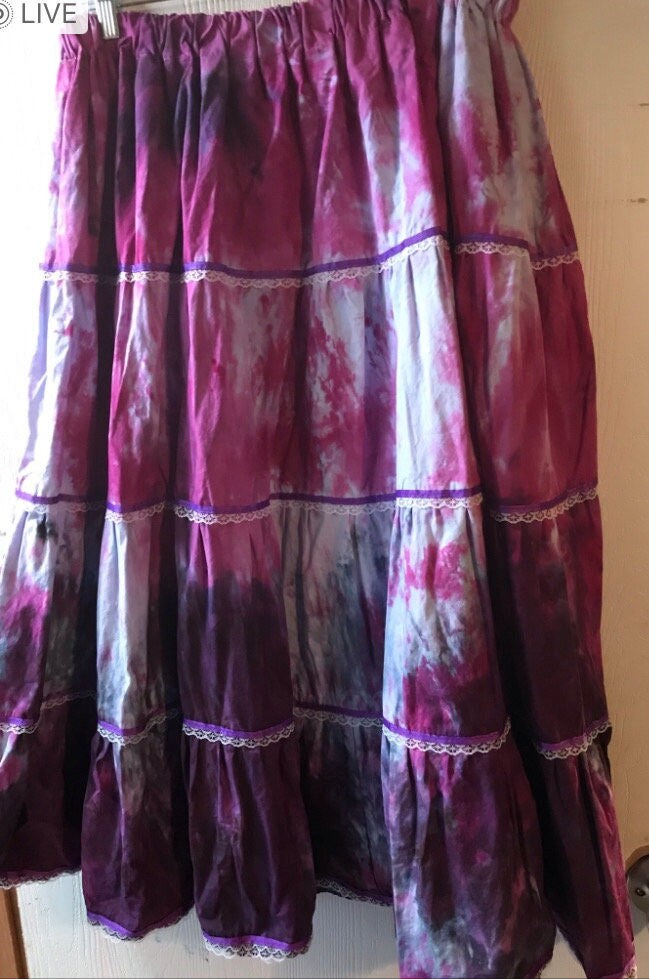 Tie Dye Four Tier Skirt - Xl