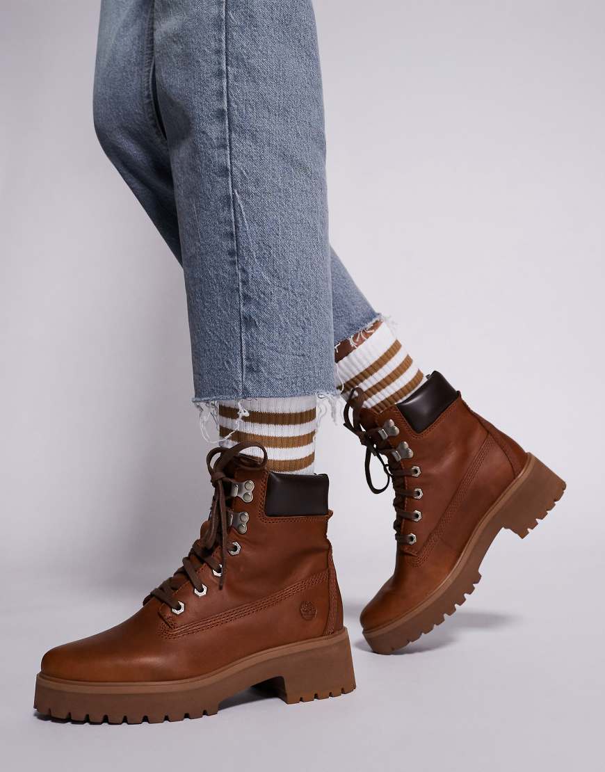 Timberland Carnaby Cool mid lace-up boots in saddle-Brown