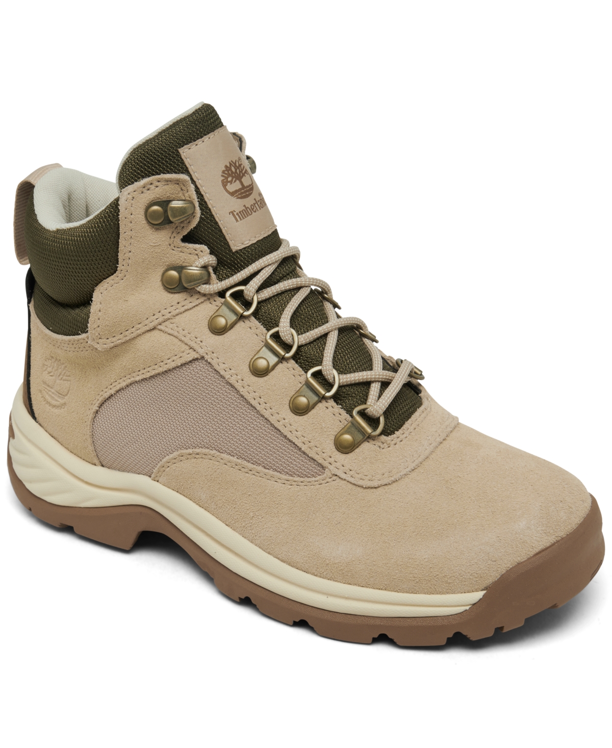 Timberland Women's White Ledge Waterproof Hiking Boots from Finish Line - Light Beige Suede