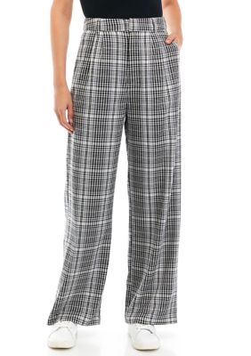 Tinseltown Juniors' Wide Leg Tailored Pants, Gray, XS