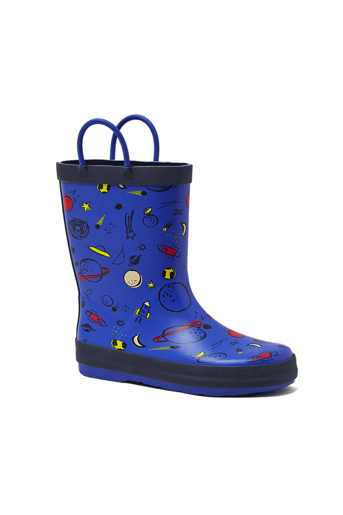 Toddlers Pull On Splash Rubber Rain Boots - Lands' End - Blue - 5C