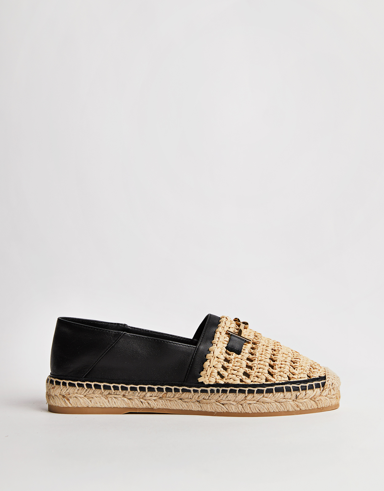 Tod's Calfskin Raffia Flat Espadrilles - 36