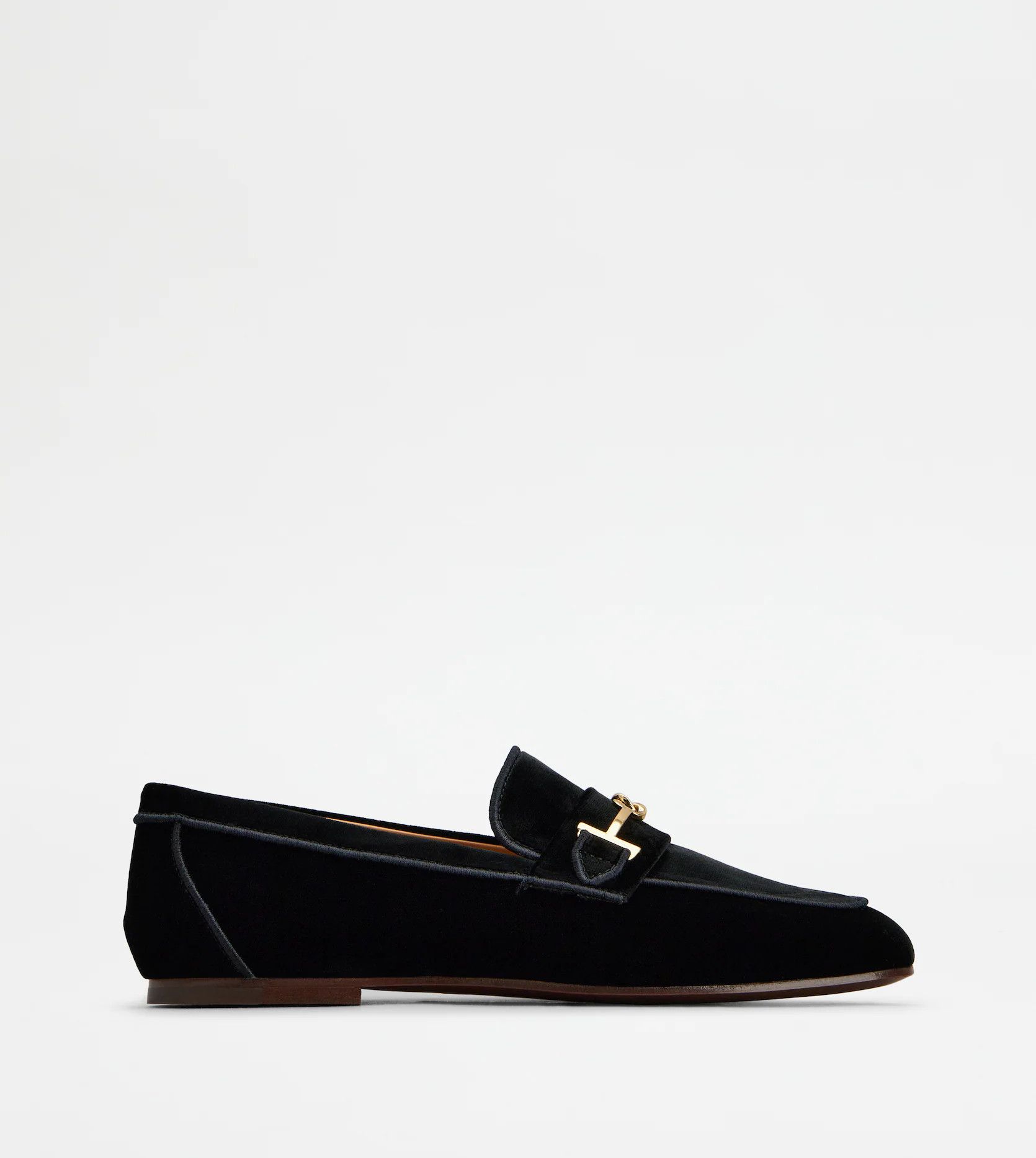 Tods O1S22I1N1024 Velvet Loafers In Black, Women's (Size 6)