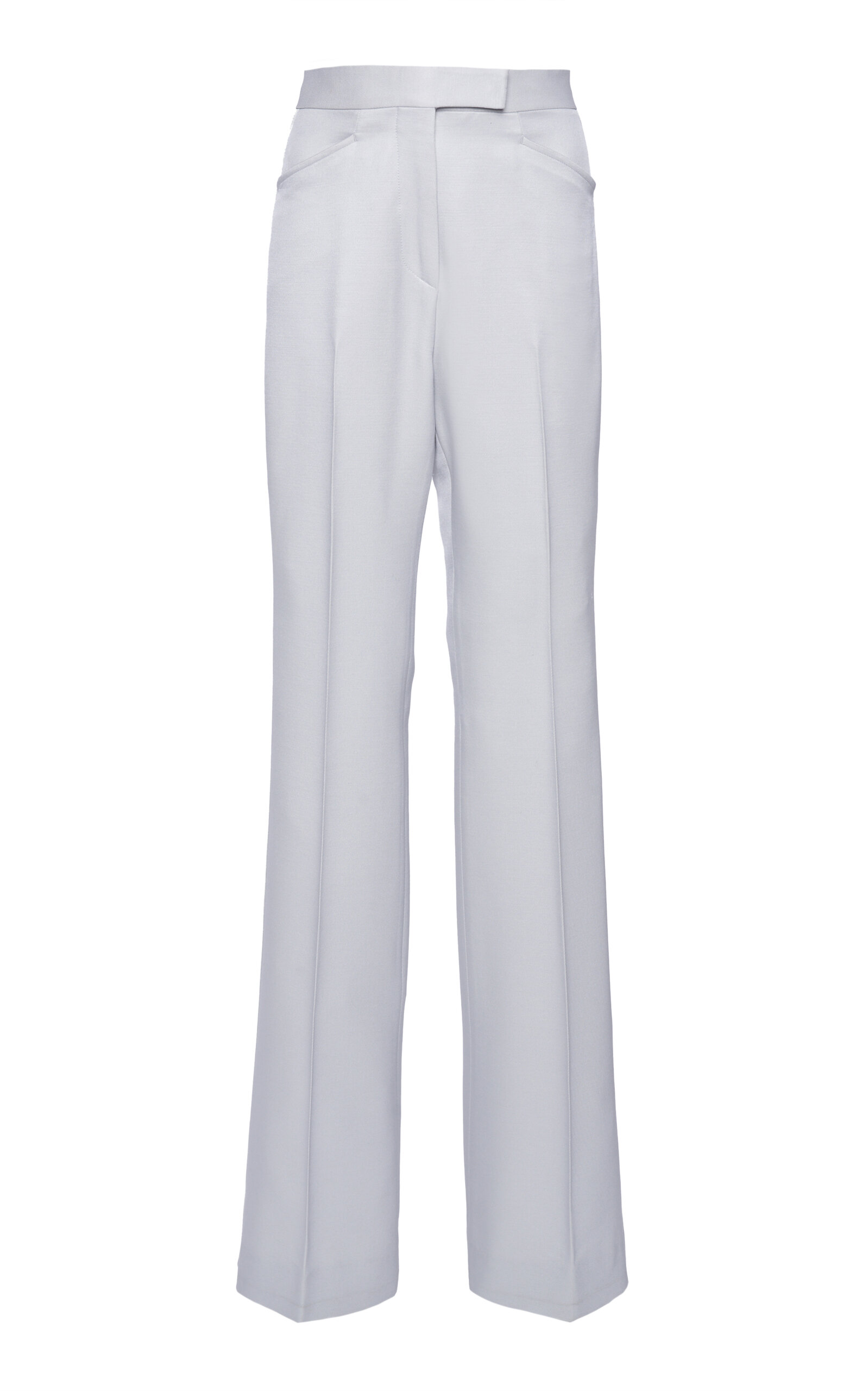 Tom Ford - Tailored Silk-Wool Wide-Leg Pants - Light Grey - IT 38 - Moda Operandi