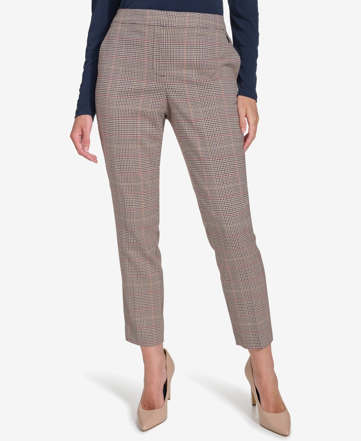 Tommy Hilfiger Women's Hillside Plaid Cropped Pants - Chicory Mu