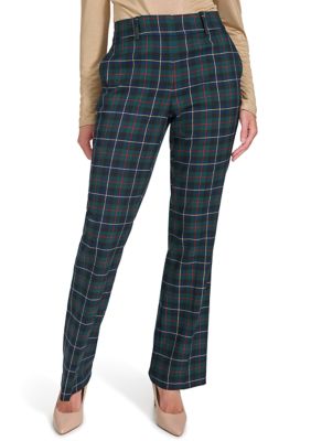 Tommy Hilfiger Women's Plaid Sutton Bootcut Trouser Pants, 16