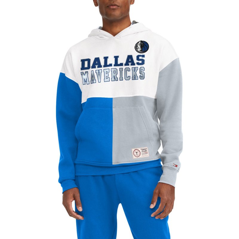 Tommy Jeans /Royal Dallas Mavericks Andrew Split Pullover Hoodie White, Large - NBA Outerwear Adult/Youth at Academy Sports