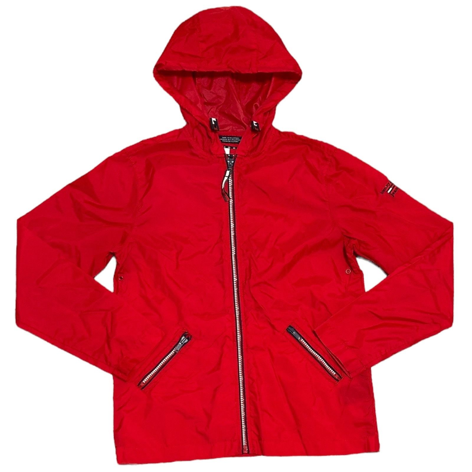 Tommy Jeans Vintage Water Resistant Windbreaker Jacket in Red, Women's (Size Small)