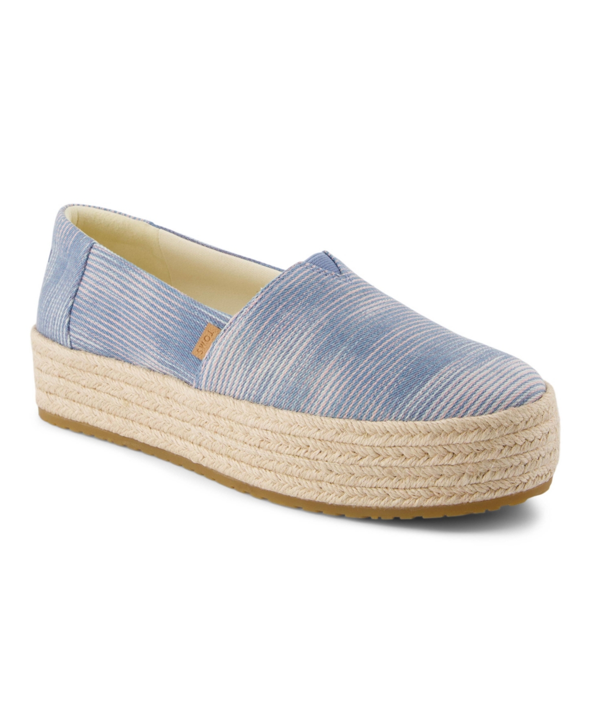 Toms Women's Valencia Novelty Denim Platform Espadrilles - Pastel Blue Novelty Denim