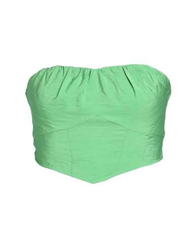 Topshop Topshop Corset Bandeau Woman Top Green Size 2 Viscose, Nylon