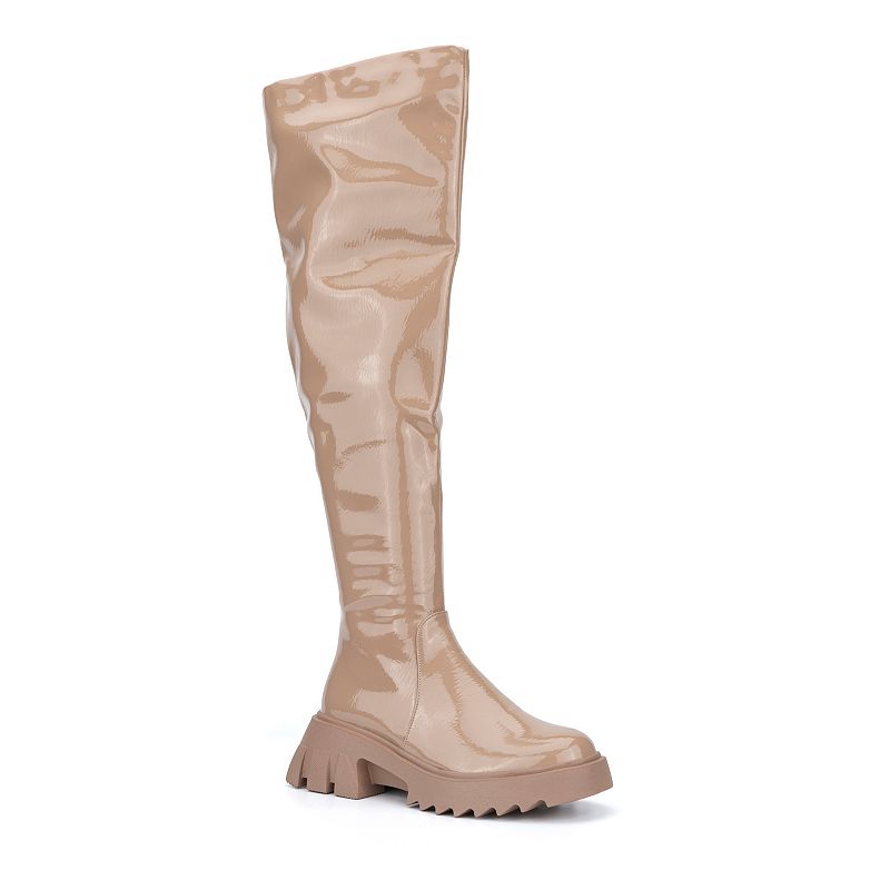 Torgeis Alfie Women's Knee-High Boots, Size: 7, Beige