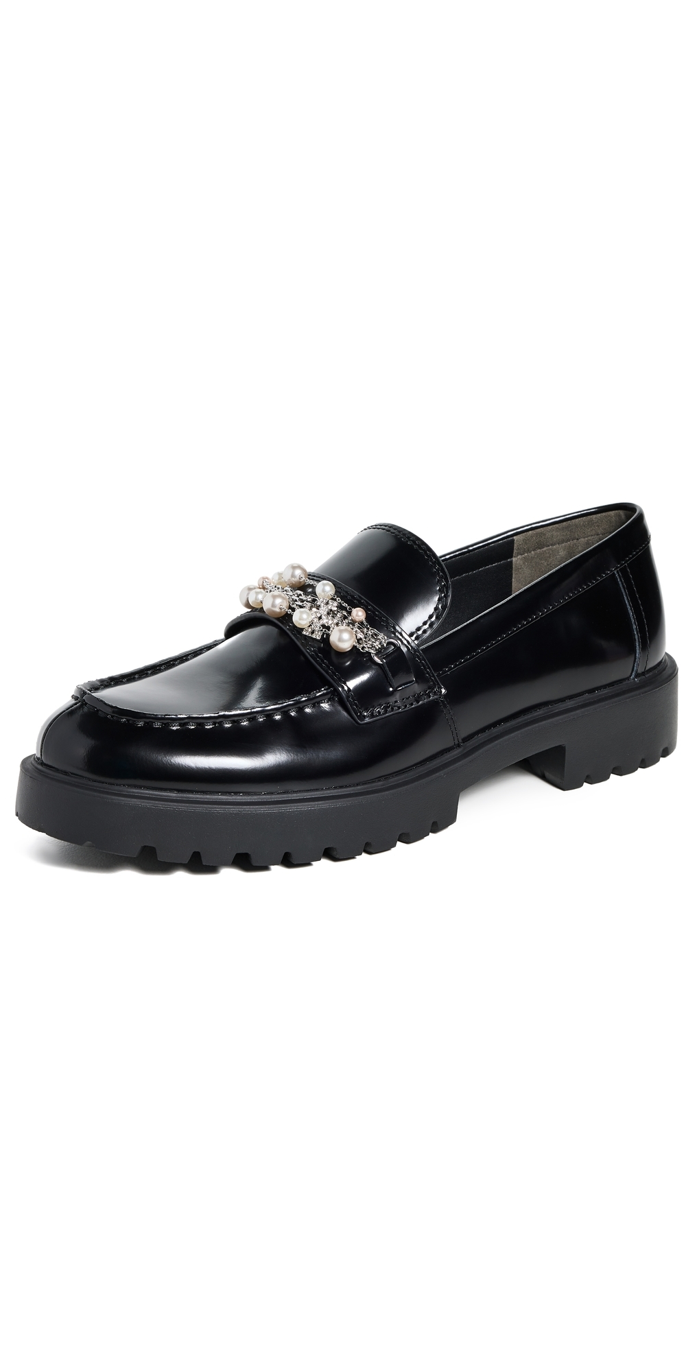 Tory Burch Classic Embellished Lug Loafers Perfect Black 7