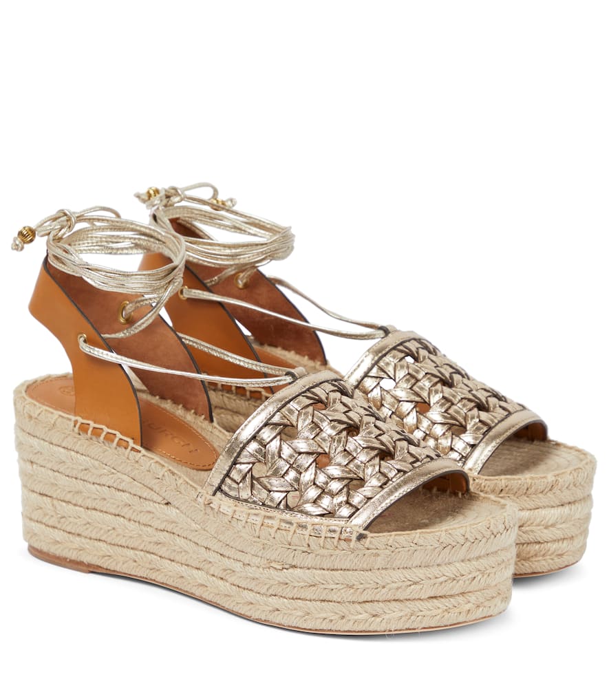 Tory Burch Leather platform espadrilles