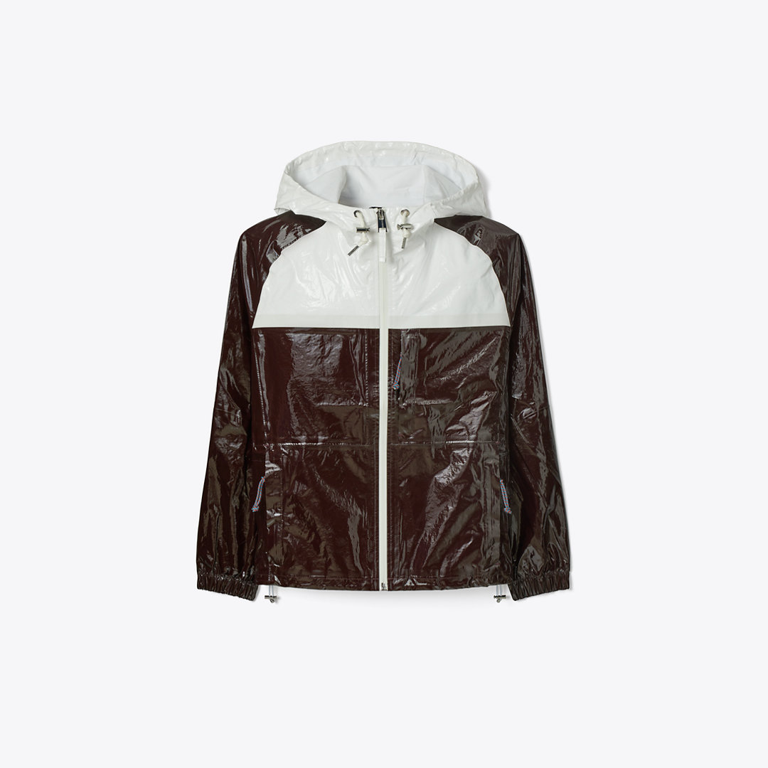 Tory Burch Patent Coated Cotton Anorak