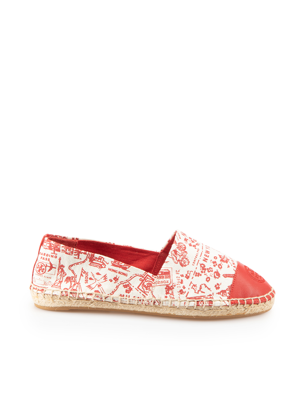 Tory Burch Red City Print Espadrilles