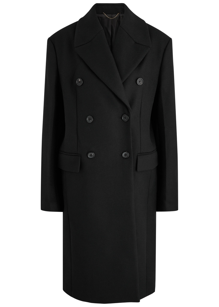 Toteme Broad Double-breasted Wool-blend Coat - Black - 38 (UK10 / S)