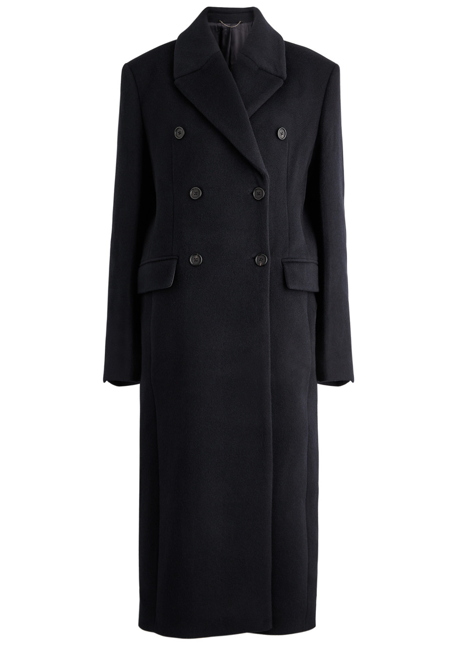 Toteme Double-breasted Cashmere Coat - Navy - 38 (UK10 / S)